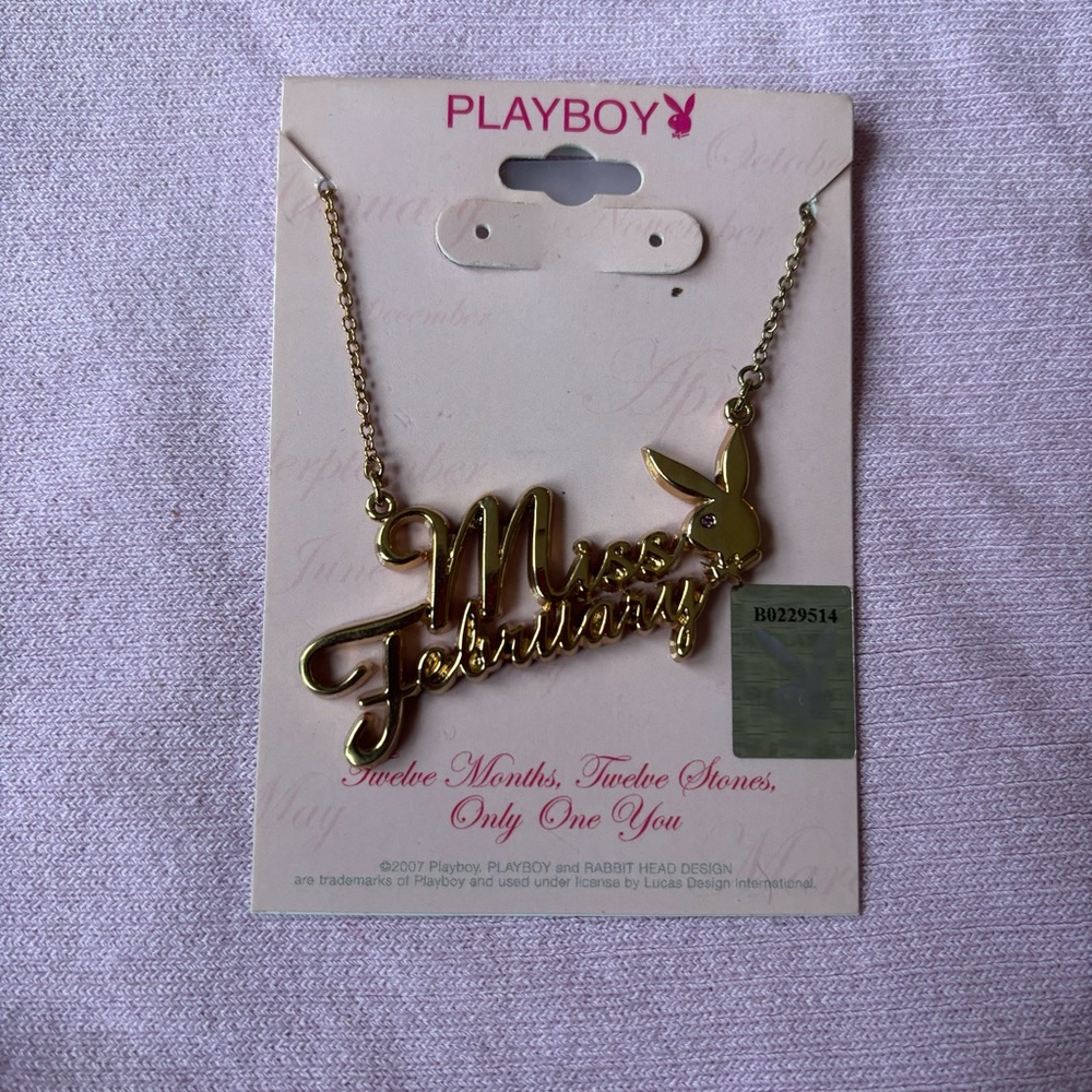 PLAYBOY Gold 'Miss February' Necklace